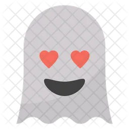 Fantasma de ojos de corazon Emoji Icono