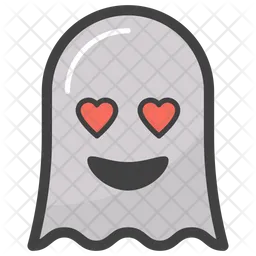 Fantasma de ojos de corazon Emoji Icono