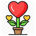 Corazon Planta Amor Icono