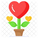 Corazon Planta Amor Icono