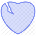 Icono De Linea Duotono De Corazon Roto Icono