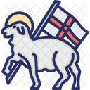 Cordeiro e bandeira  Ícone