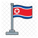 Corea Del Norte Pais Bandera Icono