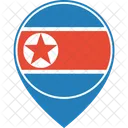 Corea Del Norte Bandera Icono