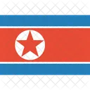 Corea Del Norte Bandera Icono