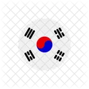 Corea Del Sur Bandera Del Pais Bandera Icono