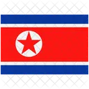 Bandeira Pais Coreia Do Norte Ícone