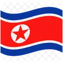 Bandeira Pais Coreia Do Norte Ícone