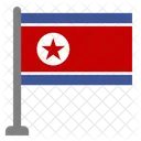 Bandeira Pais Coreia Do Norte Ícone