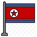 Coreia Do Norte Bandeira Do Pais Bandeira Ícone