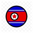 Coreia Do Norte Bandeira Do Pais Bandeira Ícone