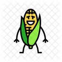 Corn Character Vegetable Face Icon