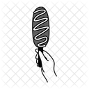 Black Monochrome Corndog Illustration Corndog Food Icon