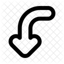 Corner Left Downarrow Navigation Navigate Icon