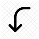 Corner Left Downarrow Navigation Navigate Icon