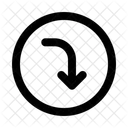 Corner Right Down Circle Arrow Navigation Navigate Icon