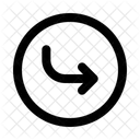Corner Right Down Circle Arrow Navigation Navigate Icon