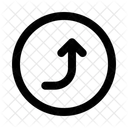 Corner Right Up Circle Arrow Navigation Navigate Icon