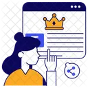 Coroa Online Site Premium Royalties Ícone