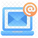 Correo electrónico con computadora portátil  Icono