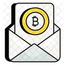 Correo Electronico De Bitcoin Correo De Bitcoin Mensaje De Bitcoin Icono