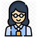 Correspondente Feminina Jornalismo Reporter Ícone