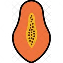 Corte De Mamao Laranja Fruta Icon