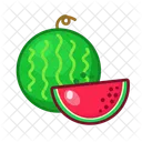 Corte De Sandia Fruta Saludable Icono