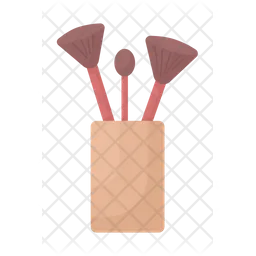 Cosmetic brushes in holder  Icon