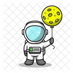 Cosmonaut With Balloon  Icon