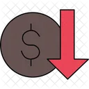 Cost reduction dollar down  Icon