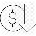 Cost Reduction Dollar Down Pricedrop Discountedrate Icon