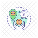 Digital Nomad Cost Saving Living Expenses Icon
