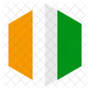 Costa De Marfil Bandera Hexagono Icono