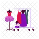 Costume Hanger Wheels Dressing Room Icon