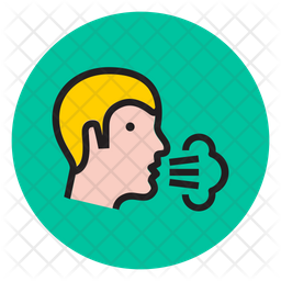 Cough Icon - Download in Colored Outline Style