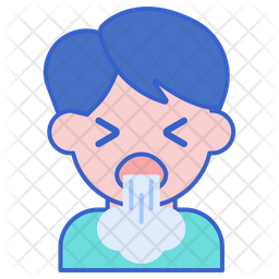 Coughing Icon - Download in Colored Outline Style