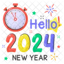 New Year Happy Hello Icon