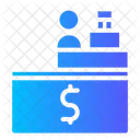 Counter Commerce And Shopping Cashier Icon