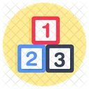 Counting Blocks Counting Learning Basic Education Icon