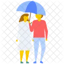 Couple Umbrella Romance Icon