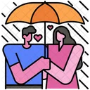 Couple Romantic Rain Icon