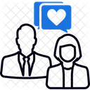 Couple Chat Communication Conversation Icono