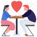 Couple Dating Romantic Date Table Talk Icon