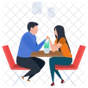 Couple Dating Romantic Date Table Talk Icon