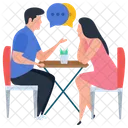 Couple Dating Romantic Date Table Talk Icon