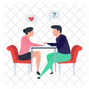 Couple Dating Romantic Date Table Talk Icon