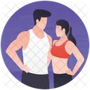 Couple De Gym Personne De Gym Co Gym Icon