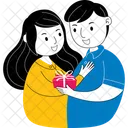 Couple Giving Gift  Icon