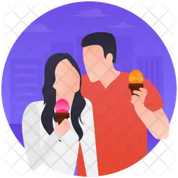 Couple Ice Cream  Icon